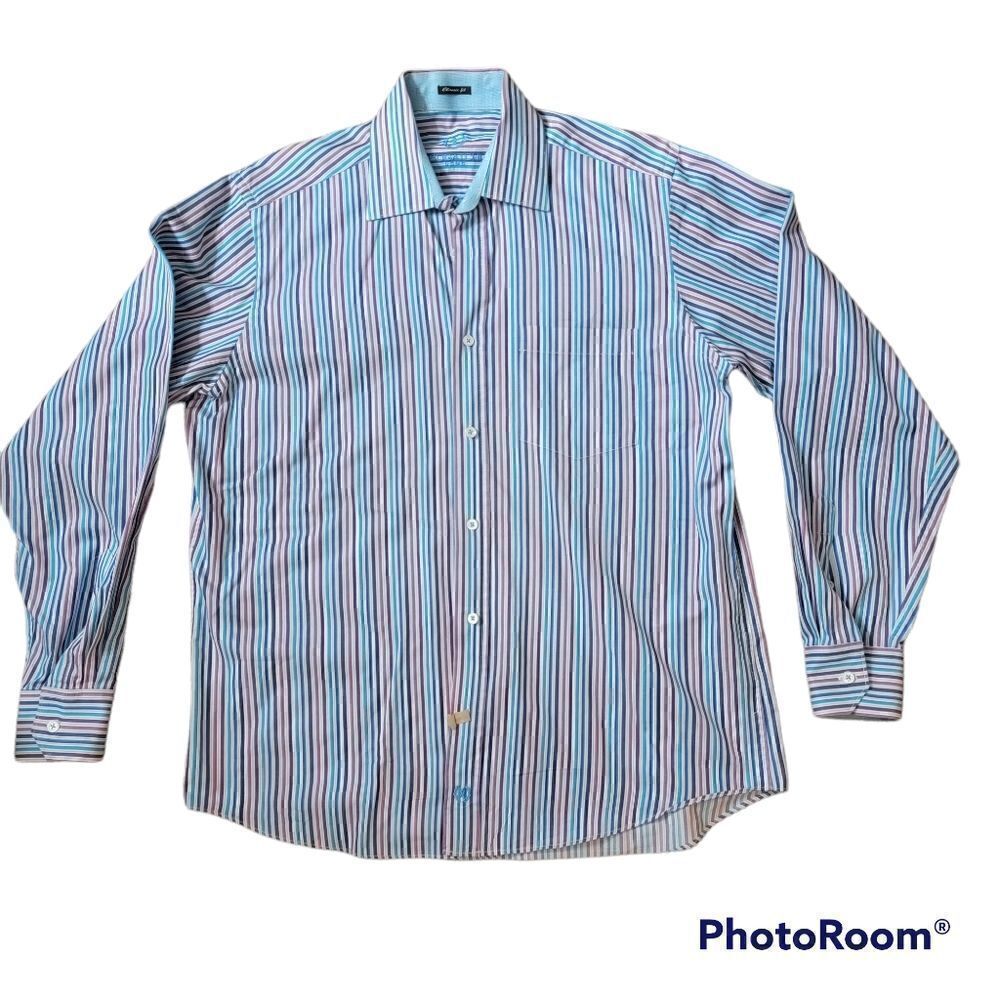Men's Bugatchi Classic Fit Button Up Shirt. 100% Cotton. Size M.